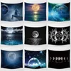 Tapisserier i Space Sun Moon Earth Wall Art Tapestry Rectangle sovrum Bakgrund Heminredning