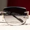 Szklanki hip -hopowe metalowa rama luksusowa 3 mm diamentowe okulary moissanitowe