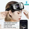 Masseur des yeux chauffés 16d Instrument de soins oculaires vibrants intelligents avec verres de massage des yeux Bluetooth Piste de fatigue Pouche 240322