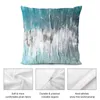 Pillow Ocean Teal och Blue Waves Abstract Throw Soffa Cudowwase Covers Decorative