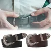 Celra Ladies Fashion Belt Filmy feminino Faux Leather Retro com comprimento ajustável Multi Hole Design Motivo para jeans