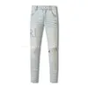Mäns jeans är am American High Street Light Hot-Diamond Letter Versabile Miri Jeans 8818