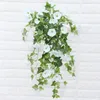 Decorative Flowers 65.5cm Simulation Morning Glory Fake Plant Vine Flower Rattan Plastic Wall Hanging Wedding Party Home Decor