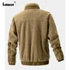 Jaquetas masculinas plus size 3xl Men Men Casual Pluxh 2024 Winter Cashmere Coats Mens Patchwork Tops