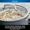 Platen Foodi Neverstick Premium 3,5-liter steelpan met glazen deksel Hard geanodiseerde anti-aanbak Duurzame oven Veilig tot 500 ° F Slate Grod