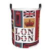 Sac à linge Vintage London Red Bus Booth Booth Hamper Grand panier de rangement de vêtements British Style Toys Bin Organisateur pour les enfants