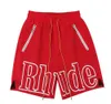High-quality Rhude Mesh Quick Dry Shorts Designers Mens Basketball Short Pants 2024 Luxury Summer Beach Palm Letter Street Fashion Sweatpants3