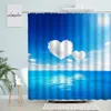 Shower Curtains Blue Sky Backdrop Cloud Curtain Nature Landscape Scenery Waterproof Fabric Polyester Bathroom Bathtub Decor With Hooks