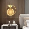 Настенные лампы современная лампа бабочки для кровати гостиной проход по проходу искусства