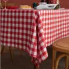 Red Green Plaid Table Cloth Cotton Christmas Party Rectangle Tablecloth Dining Cover For Picnic BBQ Home Decor Mantel Mesa 240322