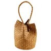 Geschenkverpackung Hanfu Handtasche gewebter Strand Stroh Stroh Vintage Mode Tote Seetang Bags für Frauen Miss