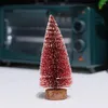 Decorative Flowers 1Pcs Artificial Mini Cedar Christmas Trees Sisal With Wood Base For Tabletop Decor Home Holiday Decoration