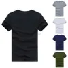 T-shirty męskie Styl zwykły stały kolor MENS T-shirty Bawełny regularne dopasowanie koszulki letnie topy koszulki Podstawowe ubranie 5xl 2445