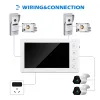 Intercom 7 Inch Wired Video Intercom for Home Night Vision and Motion Detector Video Doorbell with Camera for Apartment