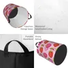 Laundry Bags Folding Basket Pink Strawberries Round Storage Bin Large Hamper Collapsible Clothes Toy Bucket Organizer