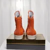 Wandelschoenen High Street Brand Sneaker Orange HorseHair Men Vower-Up Dik Soled Top Round Toe Women
