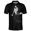 Fashionable Astronaut Print Summer Short Sleeved Men's Top Polo Shirt Sports Casual Breathable Lapel Top