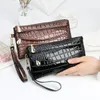 Wallets Crocodile Purses Leather Women's Fallow Long Ladies Double Zipper Wallet Clutch Bag Design Red Purse