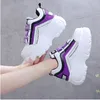 Fitness Shoes Sneakers Chunky Women 2024 Moda Plataforma Ladies Brand Wedges Casual For Woman Leather Sports Papai 7cm