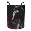 Sac à linge Panier de salle de bain Horse avec feu pliant des vêtements sales Hamper Sac à la maison Rangement