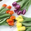 Decorative Flowers Luxury Artificial Tulip Bouquet Simple Real Touch Silicone Fake Plant Creative Colorful Simulate