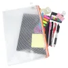 Map 16 -stks Mesh Zipper Pouch Documenttas, waterdichte zipbestandmappen, A4 -maat, voor schoolkantoorartikelen, reisopslagtassen