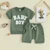 服のセット幼児の男の子の男の子のシャツショーツセット半袖Tシャツのトップ幼児の子供かわいい衣装のための夏の服