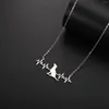 Pendant Necklaces Cazador Heartbeat Dog Puppy Women's Stainless Steel Necklace Gold Color Charm Christmas Gift Jewelry Wholesale 2024