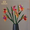 Fiori decorativi 1pc Bird of Paradise Gomma STEM Flower Adatto per decorazioni per matrimoni a tema per feste per casa fai -da -te