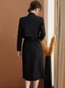 ツーピースドレスファッションファッション秋のオフィスレディーススカートスーツブレザーブラックグレーブラウン女性ビジネスワークウェアフォーマルセット