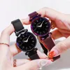 Wristwatches 2024 Women Quartz Magnetic Watches Internet Watch Fashion Night Light Starry Sky Montre Bracelet Femme Ceas Femei