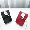 Bag Mini Cell Phone Shoulder Pocket Pouch Case Chain Strap Cute Pearl Leaf Decoration Lady Messenger Universal Pu Leather