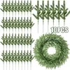 Decoratieve bloemen 1/10 stks kunstmatige dennennaalden takken 7 vork groen planten bladeren kerstboom ornamenten diy krans cadeaubak