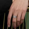 Clusterringe Trendy Retro Männer Ring Öffnungsgröße Ankunft für männliche Indexfinger Silber 925 Handdekoration