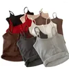 Camisoles & Tanks Niche Camisole INS Hip Hop Knitted Short Tank Button Slim Summer Tube Top