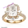 AAA Gems Custom Made Luxury 7.5x10mm 3CT VVS Moissanite Diamond Real 14K Solid Gold Engagement Wedding Rings For Women