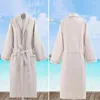 Roupa em casa A camisola de cor sólida colorida elegante cintura com bolsos para mulheres macio V-Bathrobe El Beauty Spring Spring