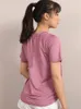 Aktif Gömlekler Mesh Sports T-Shirt Kadın Yoga Kısa Kollu Fitness Üstler gevşek hızlı kuru koşu