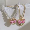Choker Love Tulip Pearl Necklace Women's Summer Pink Flower Pendant Collar Chain Light Luxury Small Design Sense Neckchain
