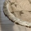 Carpets Nordic Cotton And Linen Woven Tassel Floor Mat Rope Braided Floor-to-ceiling Window Carpet Study Tea Seat Table Round