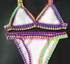 Kvinnors sexiga modedesign bikini kostym casual strand simning underkläder handgjorda stickningar sommar baddräkt 240322