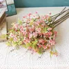 Kwiaty dekoracyjne 1 szt. Piękny sztuczny kwiat śliwki Prosty elegancki symuluj DIY Buquet Creative Fake With Leaf