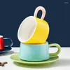 Mokken 250 ml ins Eenvoudig contrasterende kleur keramische koffiekopje creatieve set
