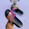 Platt botten kalvskinn sandaler kvalitet topp berömd designer kvinnor kurt skor läder strand slip-on glides og oriaginal gummi mjuka tofflor flip flops sandale 15