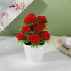 Decorative Flowers Artificial Plants Small Hydrangeas Chrysanthemums Bonsai Fake Flower Potted Garden Home Decor Ornaments