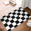 Carpets Black And White Checkerboard Pattern Front Door Mat Anti-Slip Geometric Tartan Doormat Floor Bathroom Entrance Rug Carpet