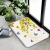 Badmatten Blumen Schmetterling Druckmatte Anti -Slip -Badezimmer -Teppich Pflanze Blumen Eingangstür Haus Toilettenküche Dekor Accessory Teppich