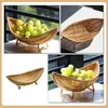 Plates Woven Ship Shaped Basket Fruit Serving Tray Vegetable Egg For Kitchen