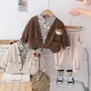 Ensembles de vêtements Toddler tenue Ensemble 2024 Spring Baby Boy Clothes Style Corée Casual Cardigan Mouses Shirts Pantal