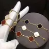 5 Motif Moda Dört Yaprak Yonca Bilezik Kadın için Lüks Yahudi Tasarımcı 18k Gül Kaplamalı Gümüş Kabuk Kadınlar Altın Zincir Erkek Moda Mücevher Mücevherleri Cjeweler Parti Hediye